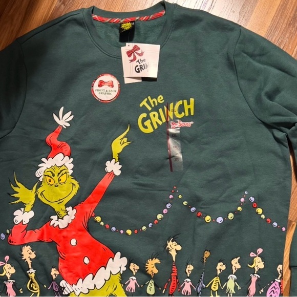 Dr. Seuss Tops - Dr. Seuss Green Grinch Sweatshirt